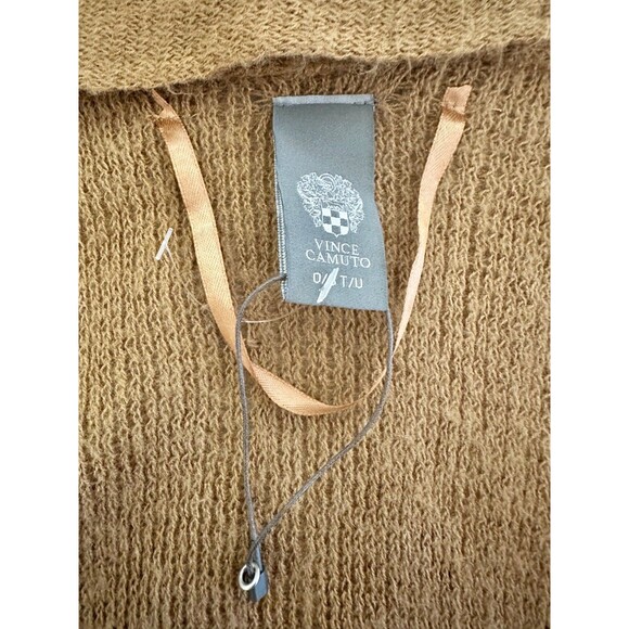 Vince Camuto Womens One Size Cap Sleeve Frayed Sweater Shaw With Pockets Brown - Picture 10 of 11